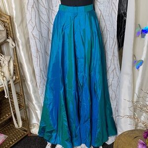 Blue-Green Iridescent Maxi Skirt